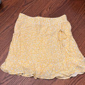 Zara Yellow Floral Mini Skirt